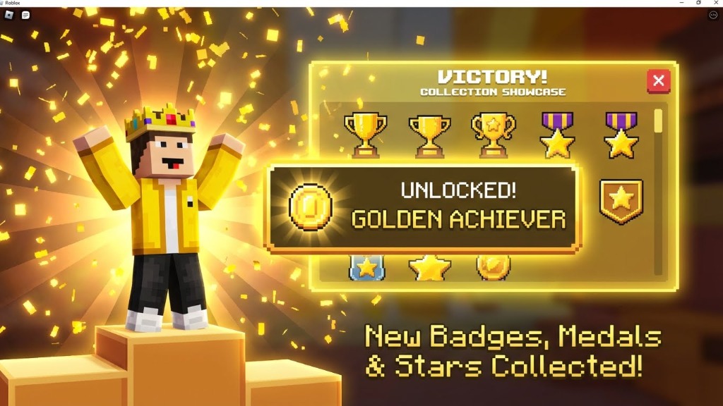 The Forge - Victory collection showcase with badges and trophies